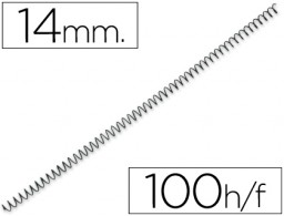 CJ100 espirales Q-Connect metálicos negros 14mm. paso 4:1